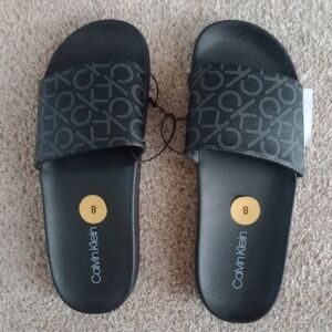 Calvin Klein Black Slide Sandals